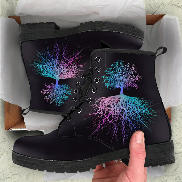 HandCrafted Psychedelic Tree of Life Boots - Crystallized Collective