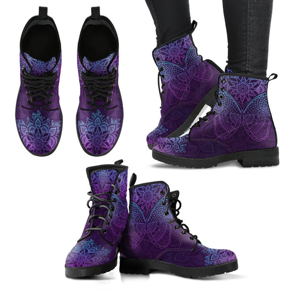 HandCrafted Purple Butterfly Boots - Crystallized Collective