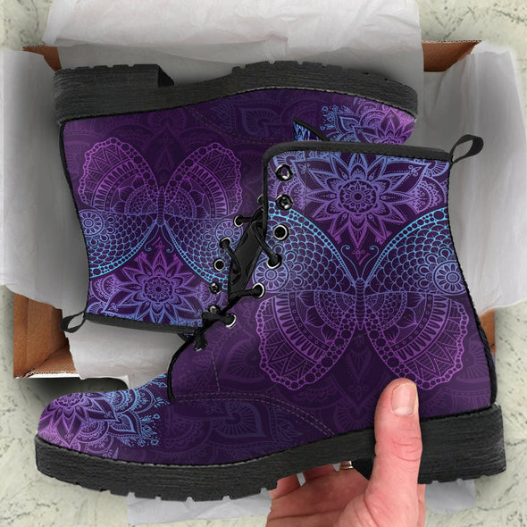 HandCrafted Purple Butterfly Boots - Crystallized Collective