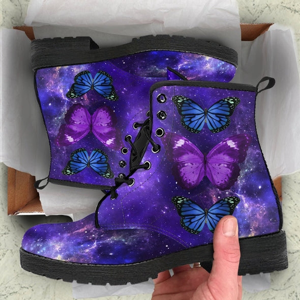 HandCrafted Purple Galaxy Butterfly Boots - Crystallized Collective
