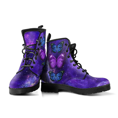 HandCrafted Purple Galaxy Butterfly Boots - Crystallized Collective
