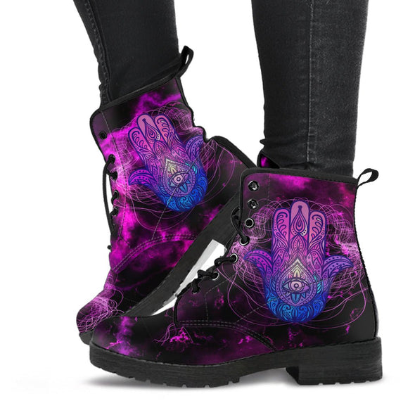 HandCrafted Purple Hamsa Boots - Crystallized Collective