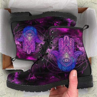 HandCrafted Purple Hamsa Boots - Crystallized Collective