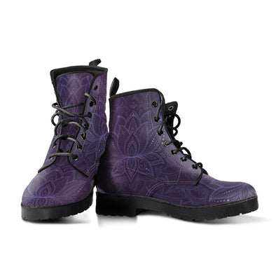 HandCrafted Purple Lotus Mandala Boots - Crystallized Collective