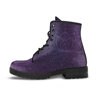 HandCrafted Purple Lotus Mandala Boots - Crystallized Collective