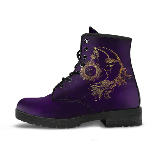 HandCrafted Purple Sun and Moon Boots - Crystallized Collective