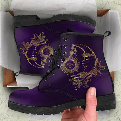 HandCrafted Purple Sun and Moon Boots - Crystallized Collective