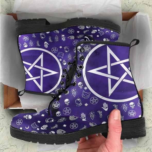 HandCrafted Purple Wicca Boots - Crystallized Collective