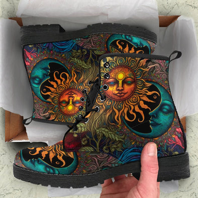 HandCrafted Rustic Sun and Moon Boots - Crystallized Collective