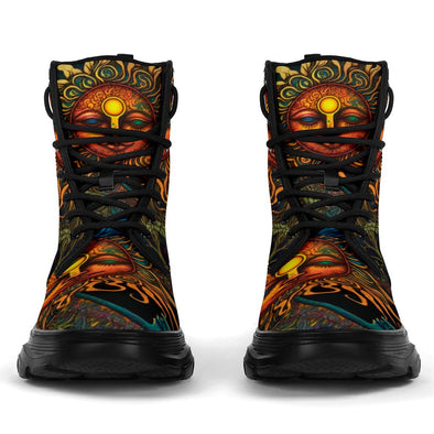 HandCrafted Rustic Sun and Moon Chunky Boots - Crystallized Collective