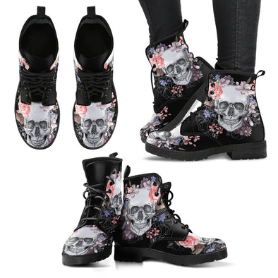 HandCrafted Skull Flower Boots - Crystallized Collective