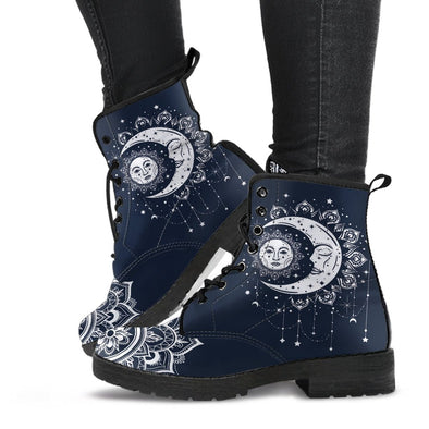 HandCrafted Sun and Moon Mandala Boots - Crystallized Collective