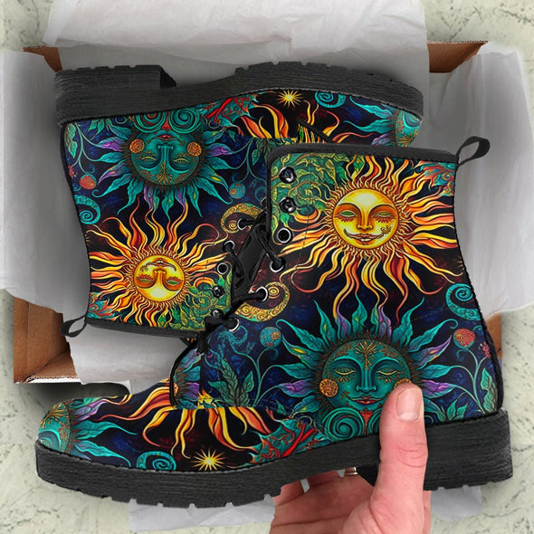 HandCrafted Sun and Moon Vines Boots - Crystallized Collective