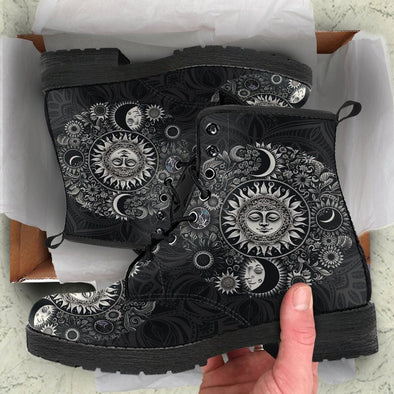 HandCrafted Sun and Moon Witchy Boots - Crystallized Collective