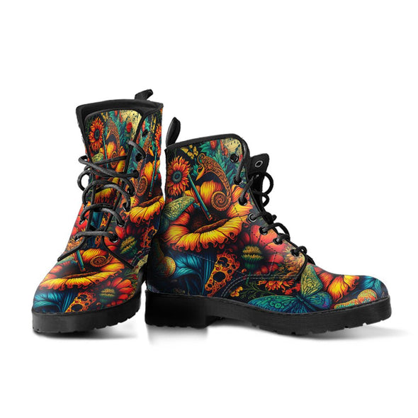HandCrafted Sunflower Butterflies Boots - Crystallized Collective