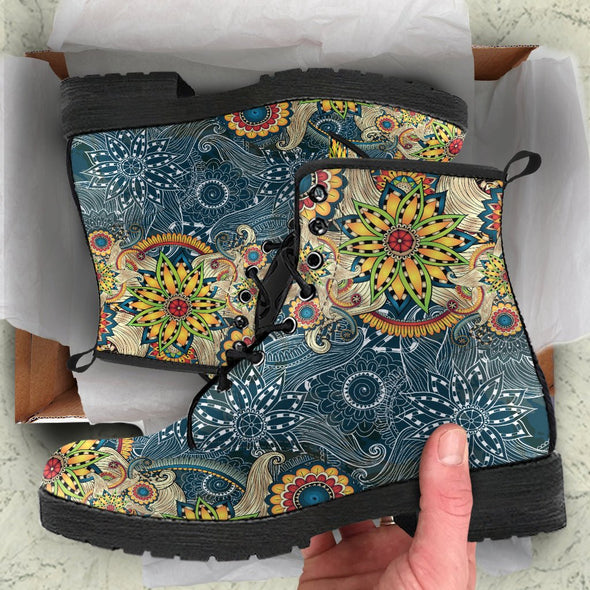 HandCrafted Sunflower Mandala Boots - Crystallized Collective