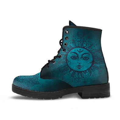 HandCrafted Teal Sun and Moon Boots - Crystallized Collective