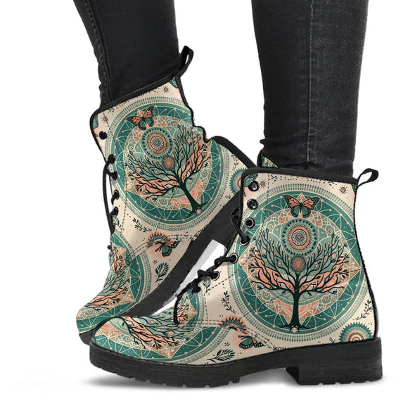 HandCrafted Tree of Life Mandala Boho Boots - Crystallized Collective