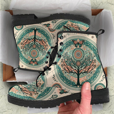 HandCrafted Tree of Life Mandala Boho Boots - Crystallized Collective