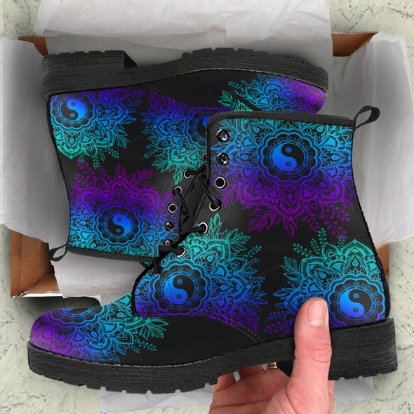 HandCrafted Yin Yang Mandala Boots - Crystallized Collective