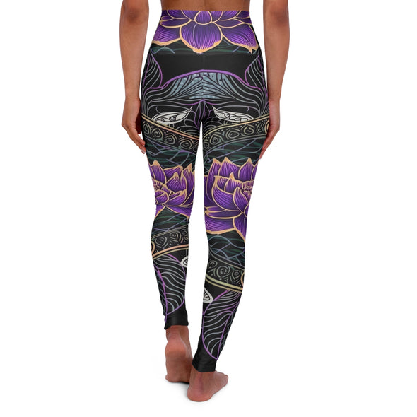 High Waisted Yoga Leggings (AOP) - Crystallized Collective