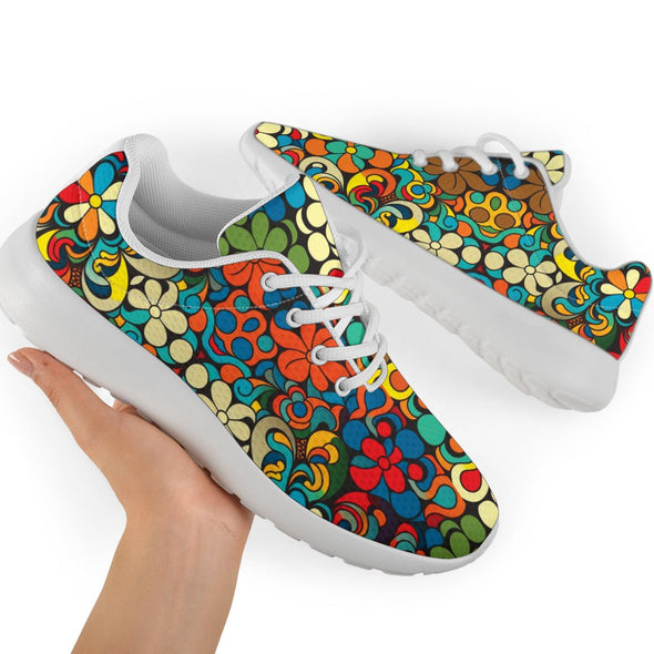 Hippie Peace Flowers Sports Sneakers - Crystallized Collective
