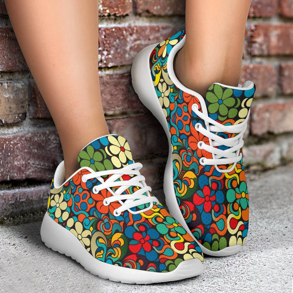 Hippie Peace Flowers Sports Sneakers - Crystallized Collective