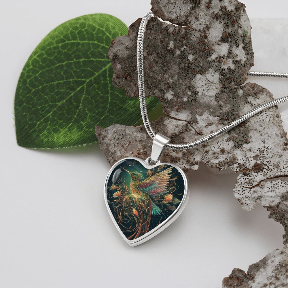Hummingbird Heart Necklace - Crystallized Collective