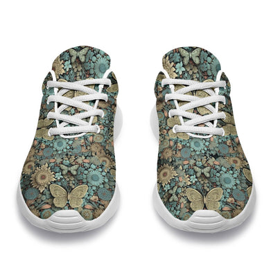 Intricate Butterfly Flowers Sport Sneakers - Crystallized Collective