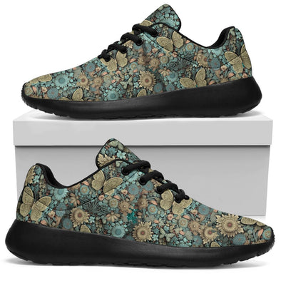 Intricate Butterfly Flowers Sport Sneakers - Crystallized Collective