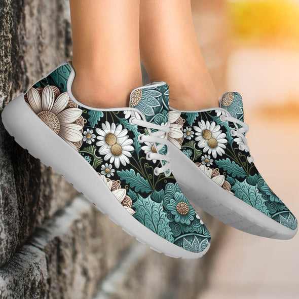Intricate Flowers Sport Sneakers - Crystallized Collective