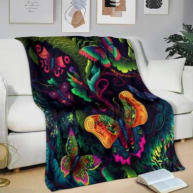 Jungle Butterflies Premium Blanket - Crystallized Collective