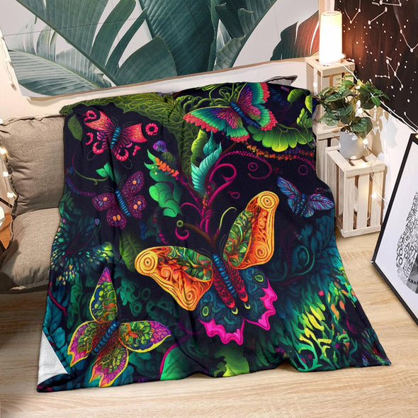 Jungle Butterflies Premium Blanket - Crystallized Collective