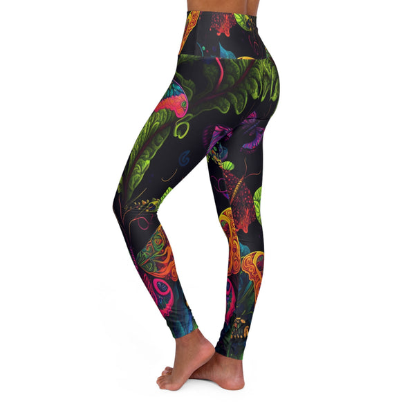 Jungle Butterflies: Psychedelic & Colorful High Waist Yoga Legging - Crystallized Collective