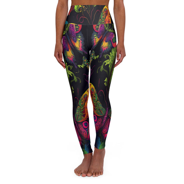 Jungle Butterflies: Psychedelic & Colorful High Waist Yoga Legging - Crystallized Collective