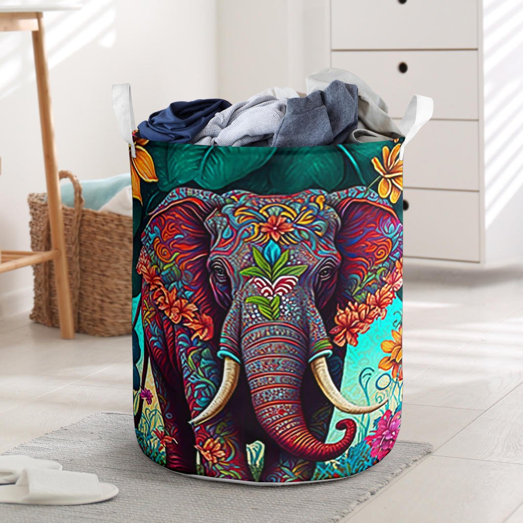 Jungle Elephant Laundry Basket Crystallized Collective