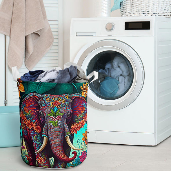 Jungle Elephant Laundry Basket - Crystallized Collective