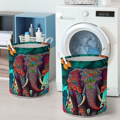 Jungle Elephant Laundry Basket - Crystallized Collective