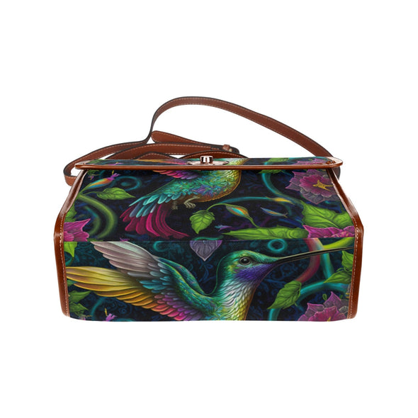 Jungle Hummingbird Canvas Satchel Bag - Crystallized Collective