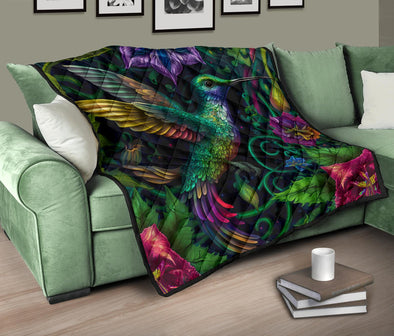 Jungle Hummingbird Premium Quilt - Crystallized Collective