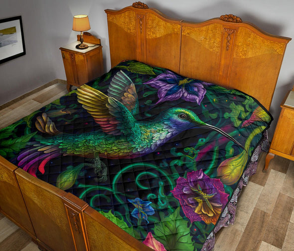 Jungle Hummingbird Premium Quilt - Crystallized Collective