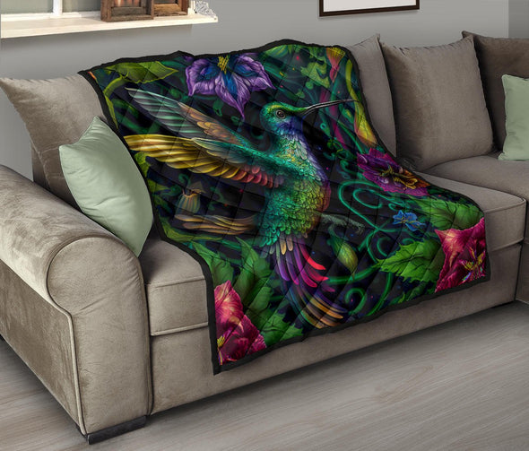 Jungle Hummingbird Premium Quilt - Crystallized Collective