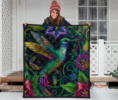 Jungle Hummingbird Premium Quilt - Crystallized Collective