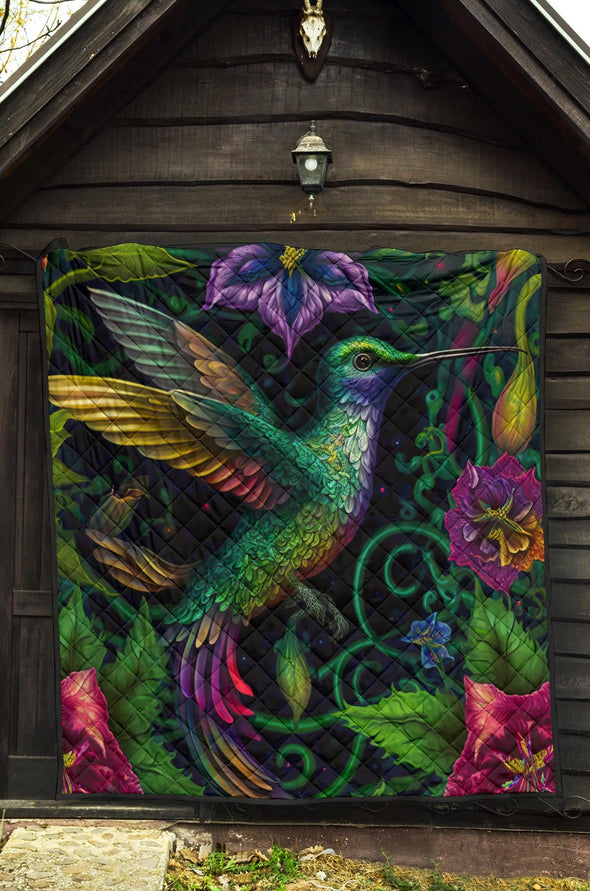 Jungle Hummingbird Premium Quilt - Crystallized Collective