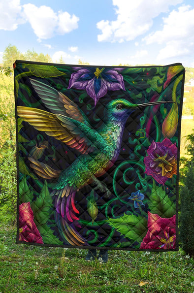 Jungle Hummingbird Premium Quilt - Crystallized Collective