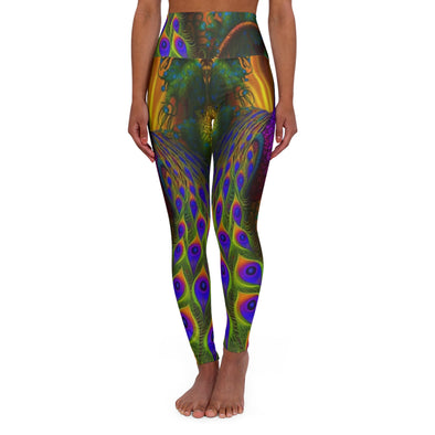 Jungle Peacock High Waist Yoga Legging: Ornate & Colorful Bliss - Crystallized Collective
