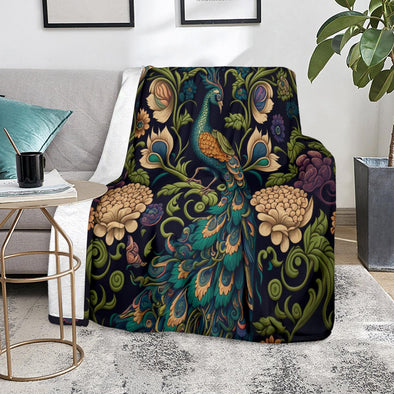 Jungle Peacock Premium Blanket - Crystallized Collective