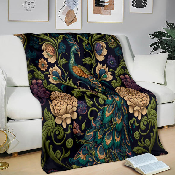 Jungle Peacock Premium Blanket - Crystallized Collective