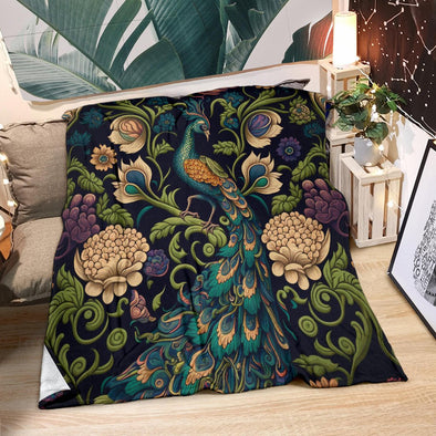 Jungle Peacock Premium Blanket - Crystallized Collective