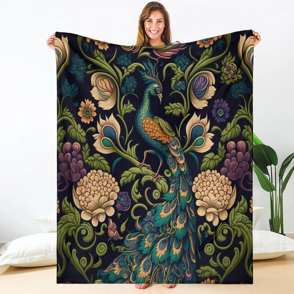 Jungle Peacock Premium Blanket - Crystallized Collective